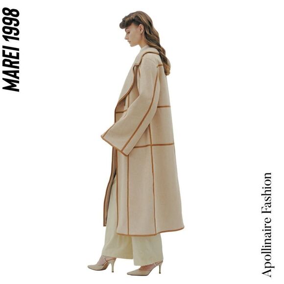 MAREI 1998 for FREE PEOPLE SWEET PEA FAUX FUR COAT IN SAND NWT LARGE - Picture 5 of 13